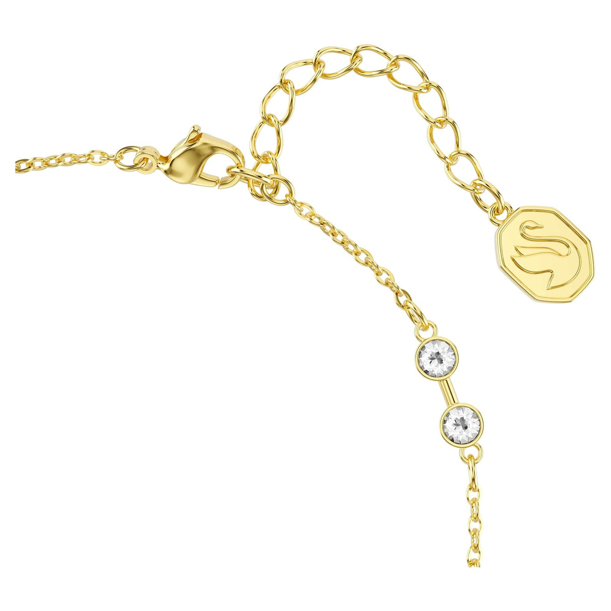 Swarovski Remix Collection strand, Round cut, White, Gold-tone finish