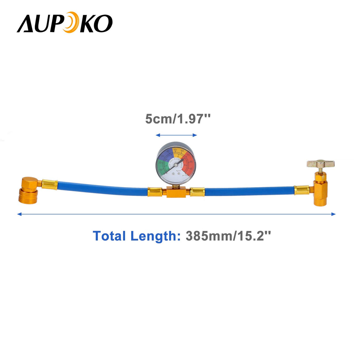 Aupoko R134A AC Refrigerant Recharge Hose Kit, Auto Air Conditioning Kit, R12 to R134A Low Pressure Retrofit Valve with Dust Cap, Oil Detection Cottons for AC Air Conditioning Refrigerant System