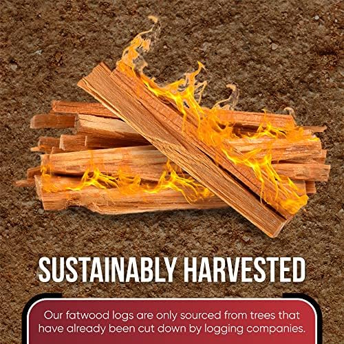 Fatwood Fire Starter Pack – Starter Wood for Fireplace – Small Wood Logs for Campfire Stove, Grilling & Cooking – Firewood Lighter Kindling Sticks – Firepit Burning (10 lb)