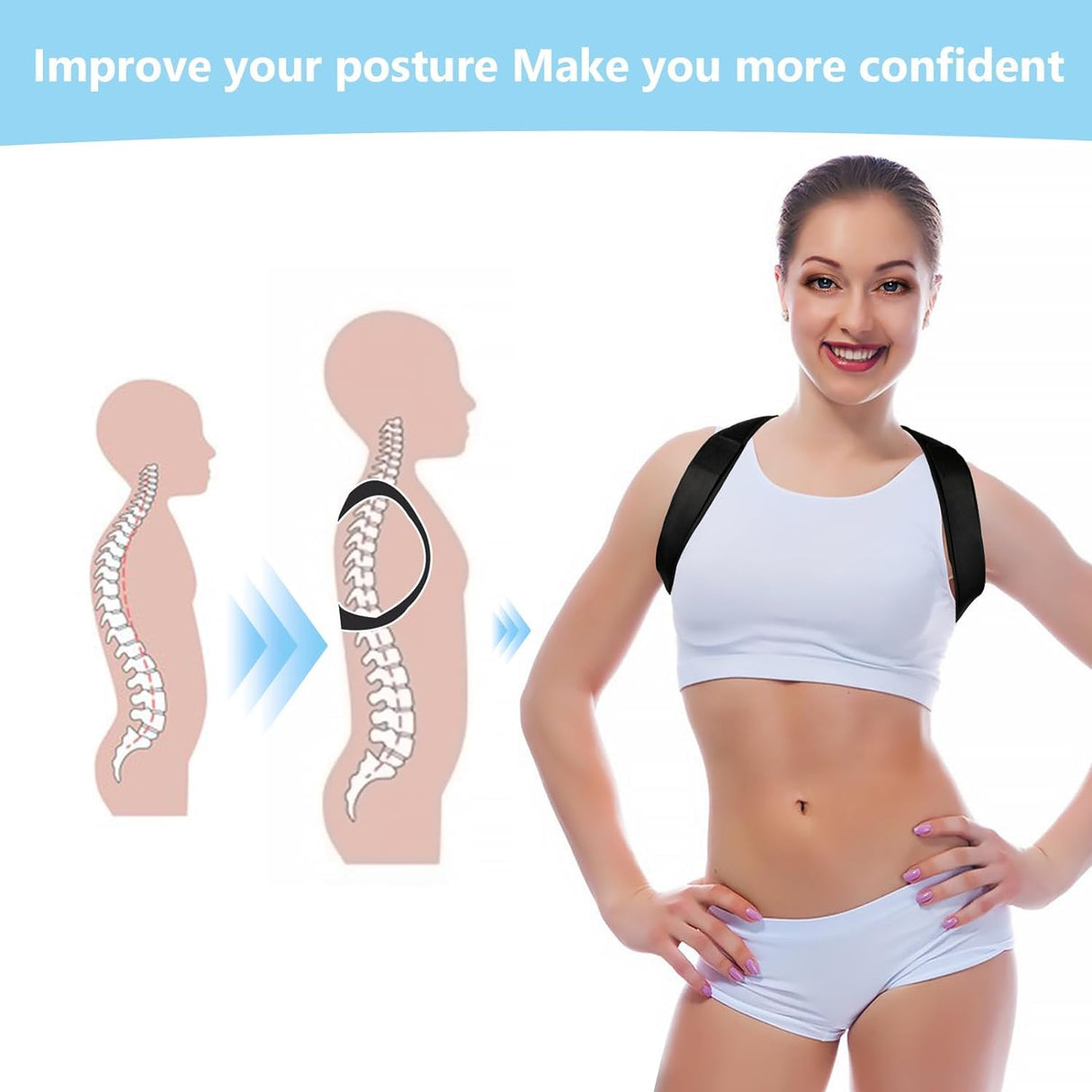 Posture Corrector for Women & Men, Adjustable Back Brace for Posture Support, Breathable & Invisible Upper Back Straightener – Relieves Neck, Shoulder, Clavicle Pain, Improves Alignment for Sitting(M)