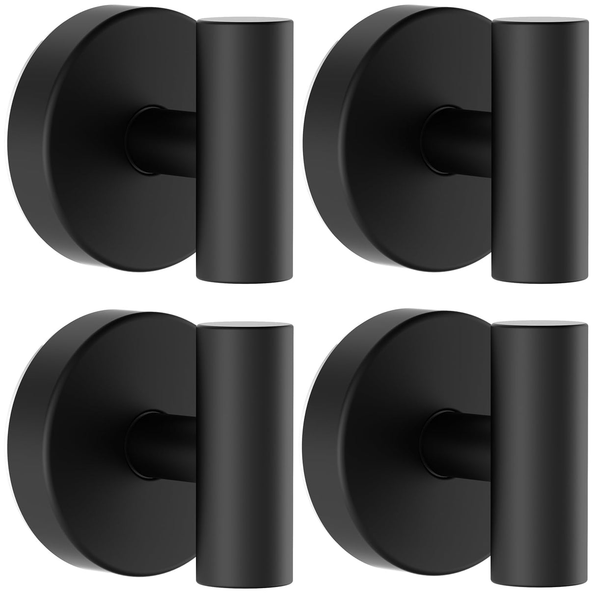 Bntuk Suction Cup Hooks, Shower Hooks for Inside Shower – Removable Towel Hooks for Bathroom Window Glass Mirror Tile, Bath Robe Looafh Hook for Hanging – Waterproof & Rustproof, Black (4 Pack)