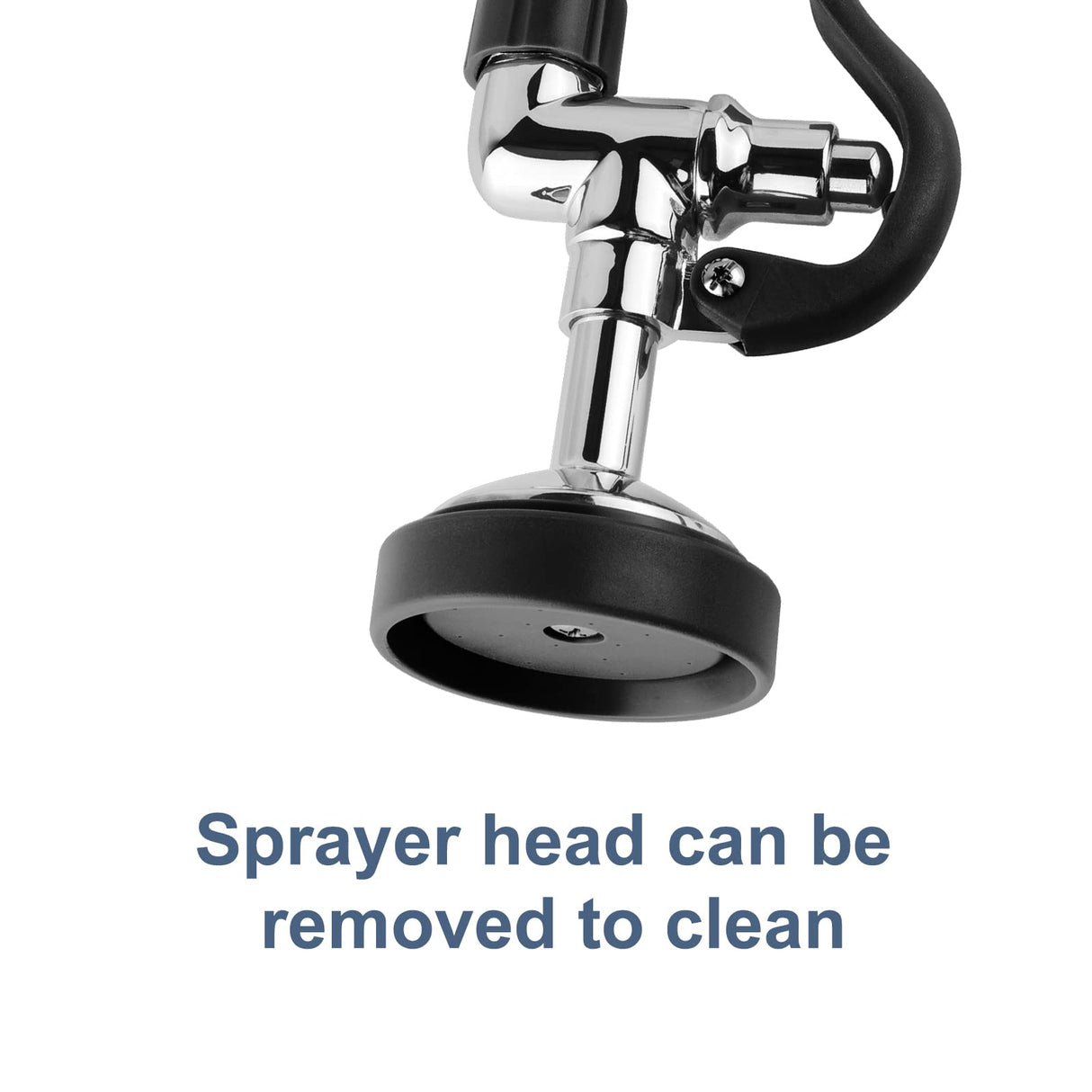 Pre Rinse Sprayer Commercial Sink Sprayer Head,1.42GPM Spray Valve Dish Nozzle with Ergonomic Handle, Faucet Parts for Commercial Kitchen Faucet,Chrome Finished(Black)