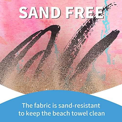 6 Pack Lightweight Thin Beach Towel Oversized 71"x32" Big Extra Large Microfiber Sand Free Towels for Adult Quick Dry Travel Camping Beach Accessories Vacation Essential Gift Turtles Shell Stripe Leaf