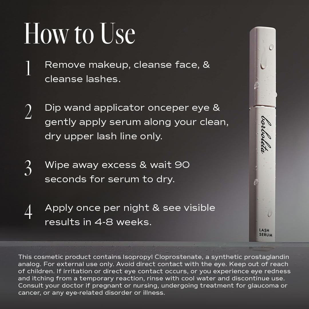 Borboleta Lash Serum, Eyelash Serum for Longer, Thicker, and Fuller Looking Natural Eyelashes, (Full Size, 3 Month Supply)