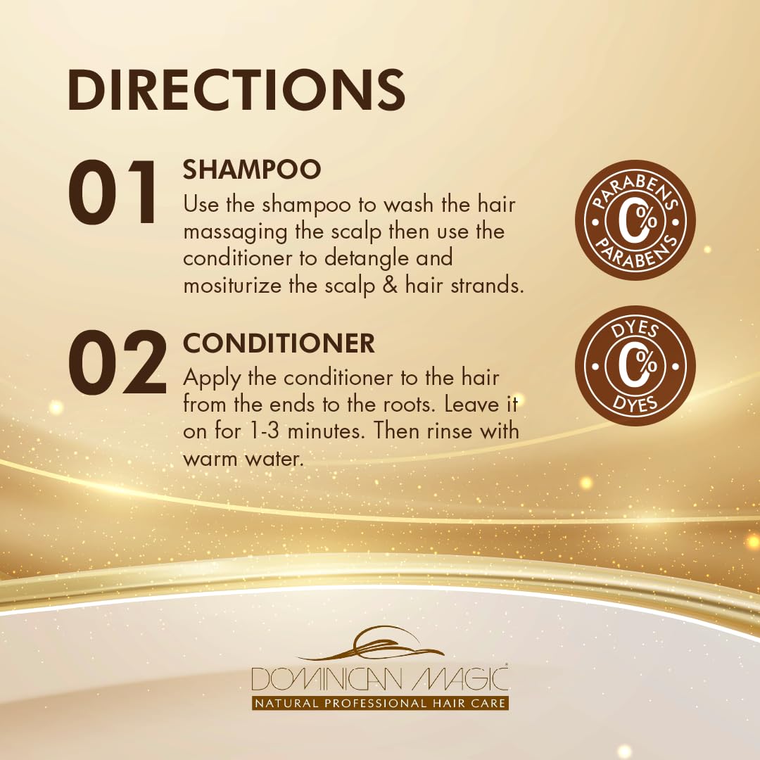 Dominican Magic Coconut Detangler Shampoo and Conditioner - Natural Hydrating Shampoo and Conditioner with Coconut Oil and Aloe Vera for Dry Hair, (1 Gal x 2)