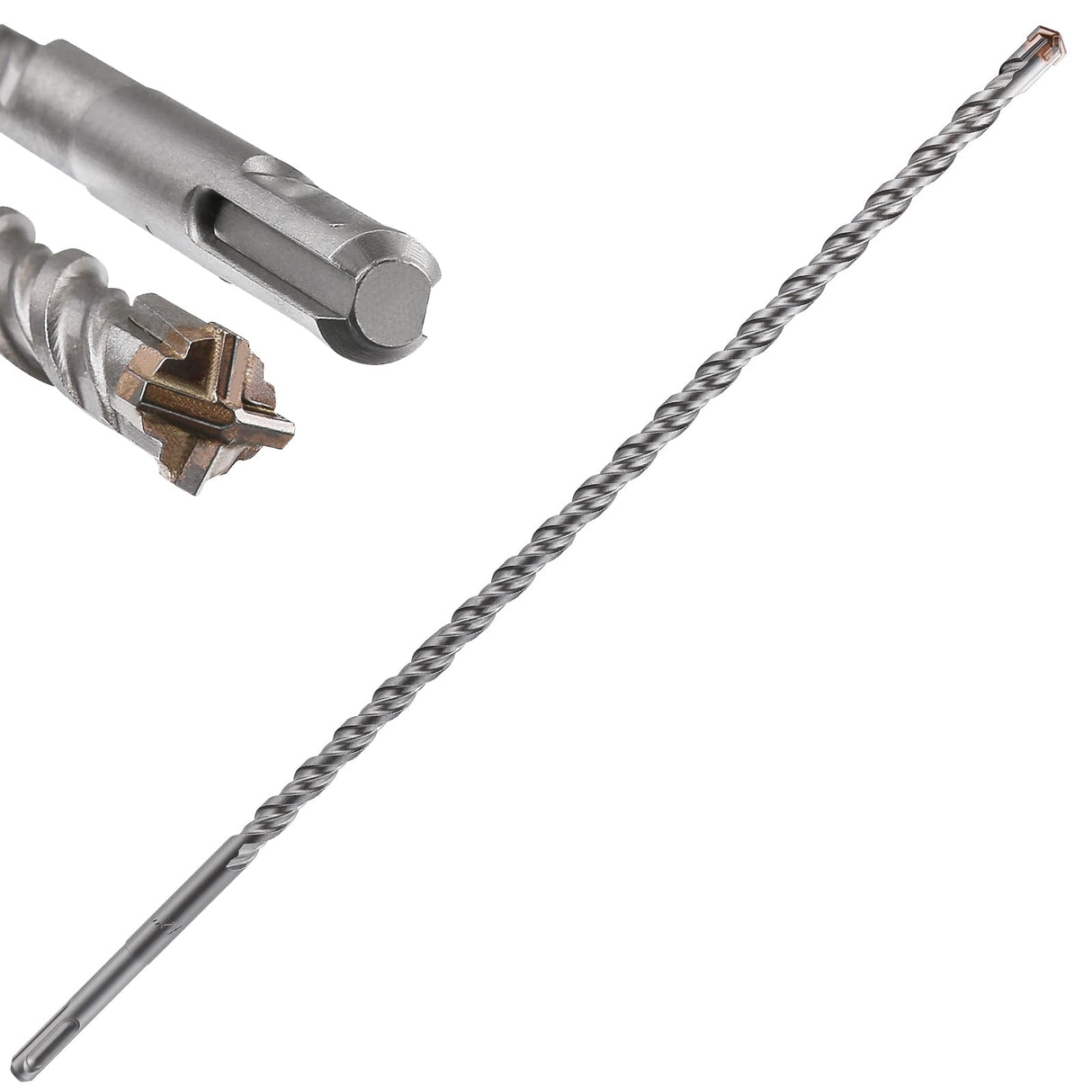 Wensilon Extension Concrete Drill Bit Lengthening 1pcs 1" X 30" Cross-Type Double Thread Carbide Material Suitable for Concrete, Brick, Cement Walls, Stone, Extra Long Hammer Drill Bits for Concrete