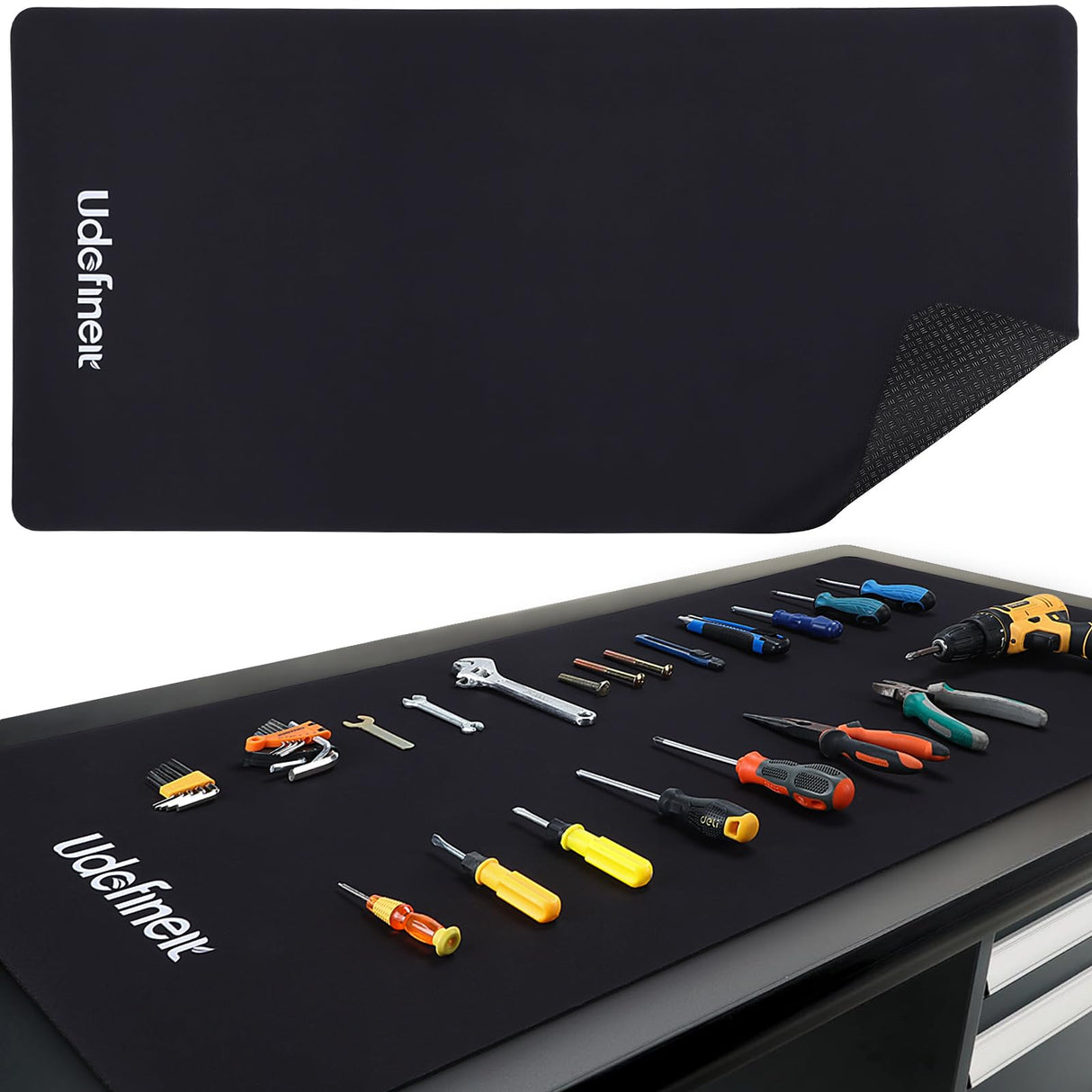 Workbench Mat 48"x24", 0.16"(4mm) Thick Tool Mat, Tear-Resistant & Scratch-Resistant Work Pad with Silicone Strip Anti-Slip Base, Large Worktable Protector Pad for Woodworking/Crafting/Tool Protection