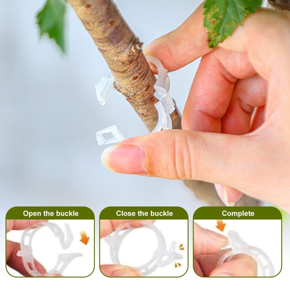Secured Plastic Plant Clip, 2025 Upgrade Plant Support Clips Reusable Garden Clips, Garden Clips for Climbing Plants, Plastic Trellis Clips Tomato Grape Vine Vegetables Plant Fixing Clips (50, Green)