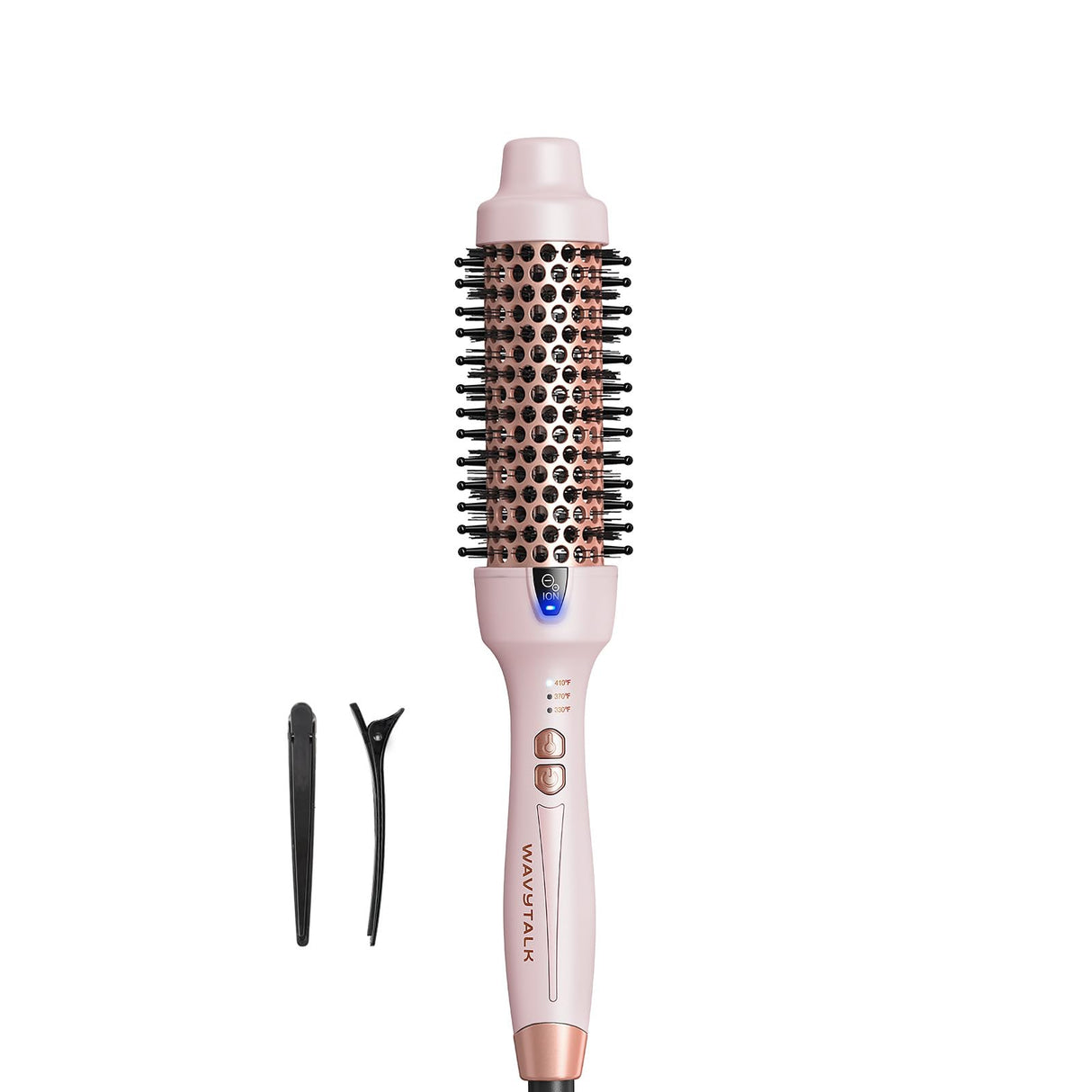 Wavytalk Updated Version Thermal Brush, 1.5 Inch Negative Ion Blowout Express Thermal Round Brush Creates Salon-Quality Blowouts, lonic Frizz Reduction Makes Hair Shinier & Smoother (Millennial Pink)