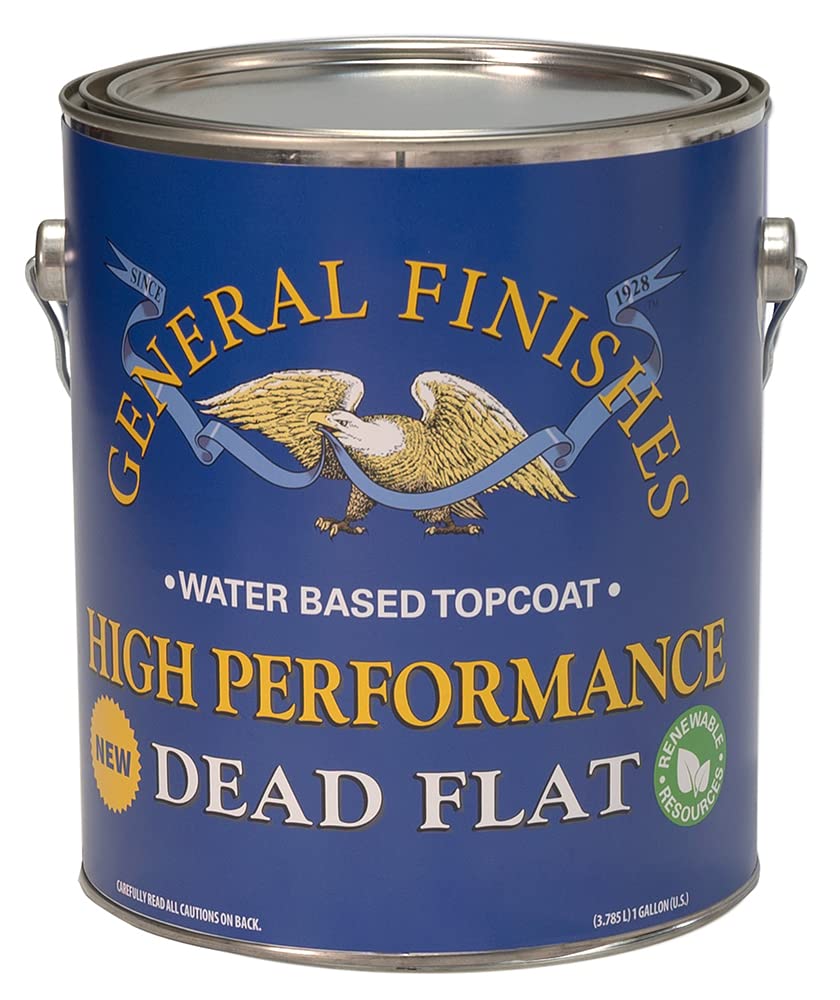 General Finishes High Performance Water Based Topcoat, 1 Gallon, Dead Flat