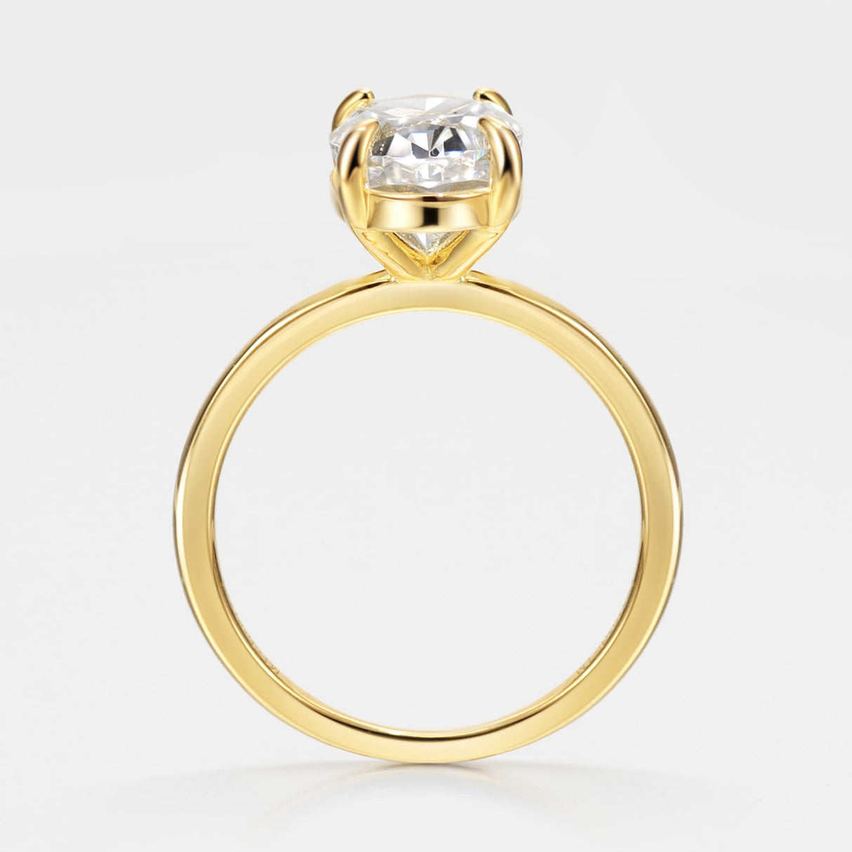 Michooyel 4.0ct Oval Cut Women's Engagement Ring Gold Plated Simulated D Color VVS Promise Ring Wedding Ring for Women 925 Sterling Silver