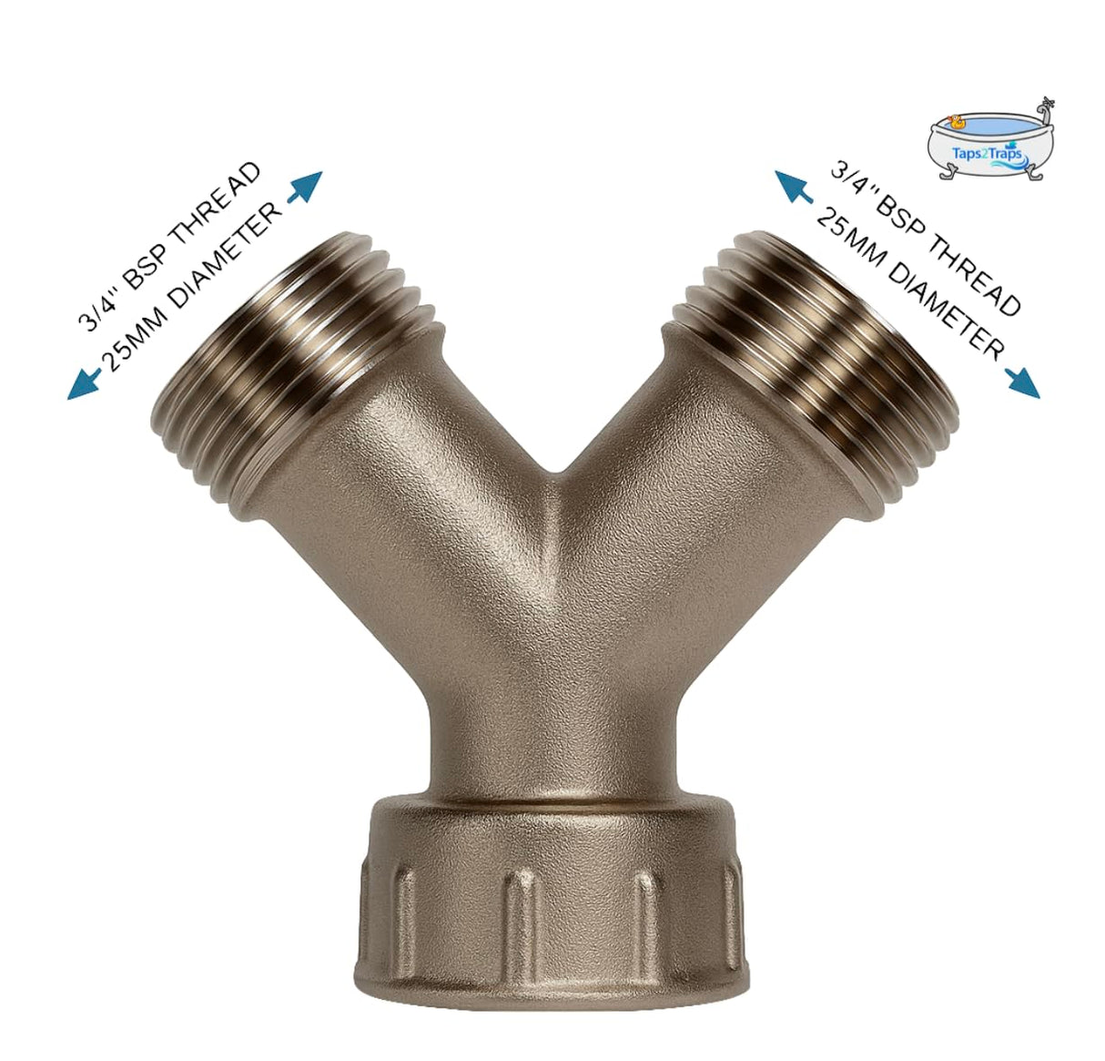 Solid Brass Nickel Plated Washing Machine Y Piece Connector, Highly Recommended Over Plastic/PVC YPiece