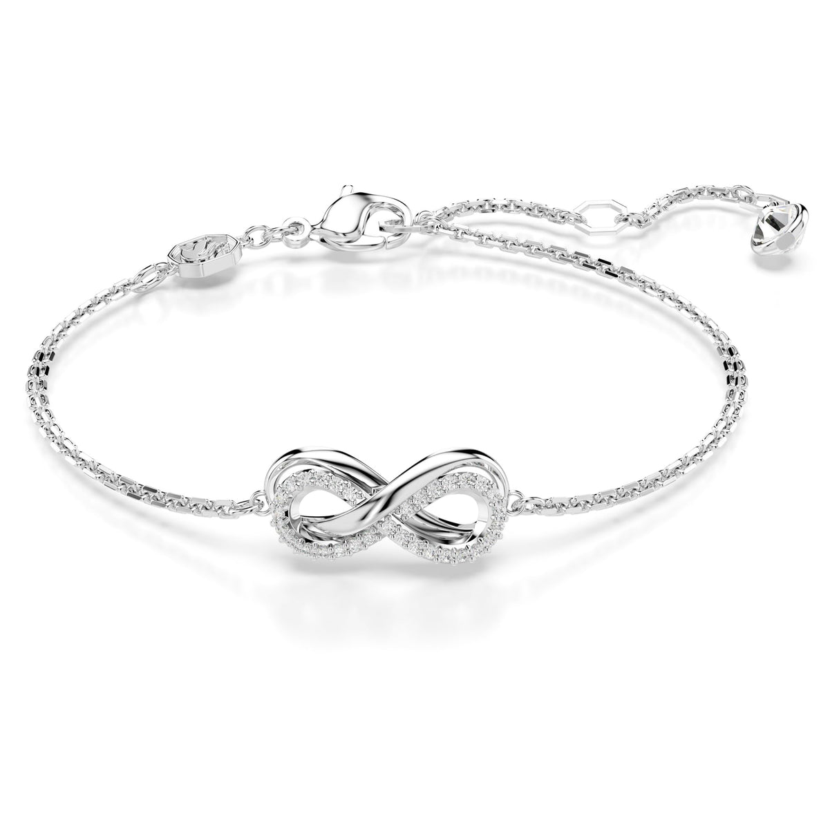 Swarovski Hyperbola Bracelet, Clear Infinity Motif Adorned with a Pavé of Crystals in a Rhodium-Finished Setting, Part of the Hyperbola Collection
