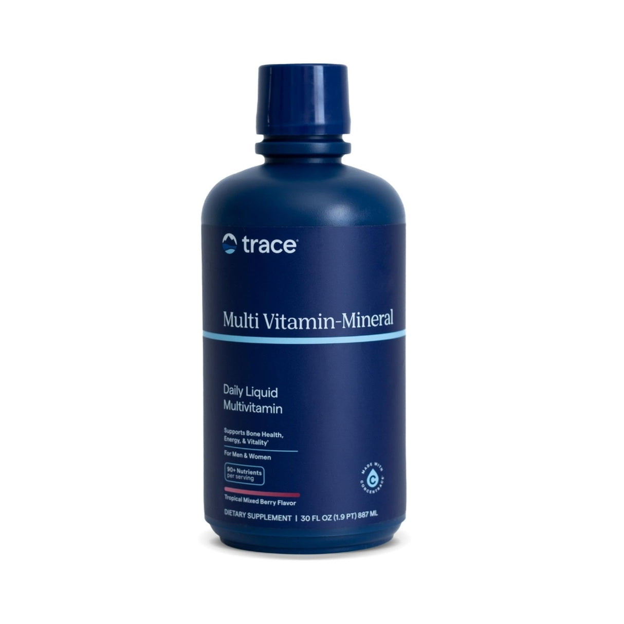 Trace Minerals Liquid Multi Vitamin-Mineral - Aid Body Mineral Health - Vitamin & Mineral Liquid Supplement - Supports Healthy Bones & Muscles - Natural Berry, 30 fl oz (30 Servings)