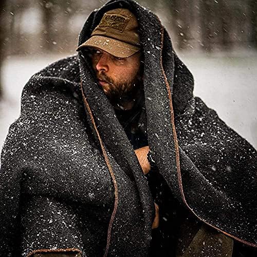 Arcturus Military Wool Blanket - Warm, Thick, Washable - Great for Outdoors, Camping, Stadium Blanket, Picnics, Travel - Car & Bushcraft Survival Kits, Large 64in x 88in 4.5 lb
