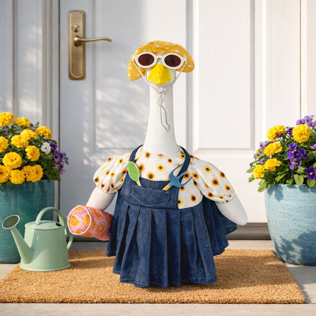 RUXRQPJ Gardener Summer Porch Goose Outfits for 23 Inch Porch Goose