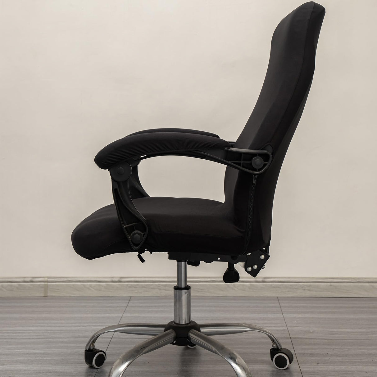 Melaluxe Office Chair Cover with Arm Covers - Universal Stretch Desk Chair Cover, Computer Chair Slipcovers (Size: L) - Black