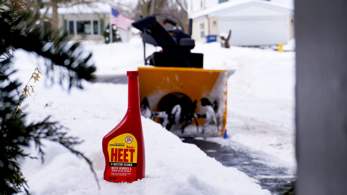 Heet Iso-HEET Water Remover And Premium Fuel Line Antifreeze + Injector Cleaner Helps Increase Gas Mileage Improves Engine Performance Year Round Performance, 12 fl. oz. (28202) , Red