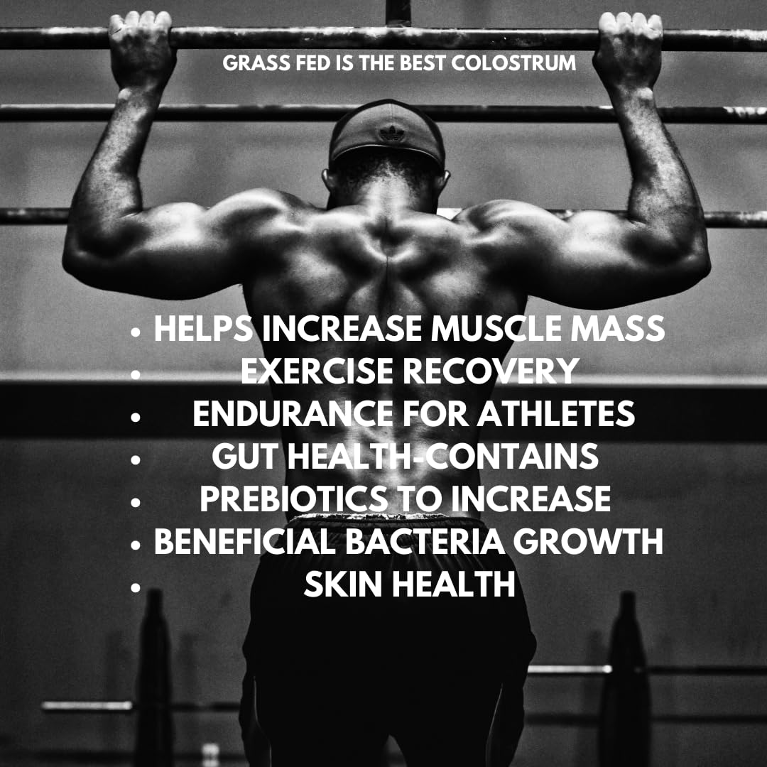 HEARTHY FOODS Bovine Colostrum Powder - Upto 30% IGG, 90 Servings, Leaky Gut Repair Supplements, Gut Health and Immune Support | Grass-Fed Halal Non GMO, Gluten Free 16Oz 454g