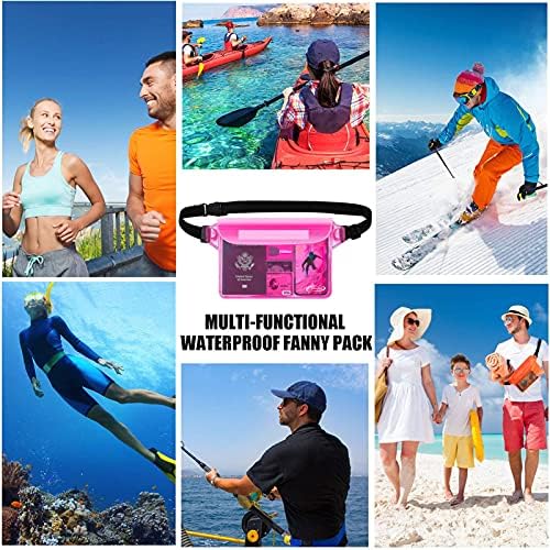 AiRunTech Waterproof Pouch with Waist Strap (2 Pack) | Beach Accessories Best Way to Keep Your Phone and Valuables Safe and Dry | Perfect for Boating Swimming Snorkeling Kayaking Beach Pool Water Park