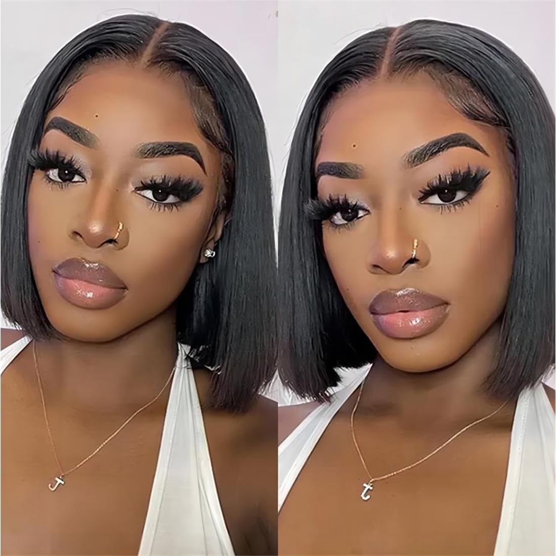 ISEE Hair M Cap 9x6 Bob Wig Human Hair Glueless Bob Wigs Pre Plucked Pre Cut HD Lace Front Glueless Wigs Human Hair 180% Density Short Straight Bob Wigs for Black Women 12 inch