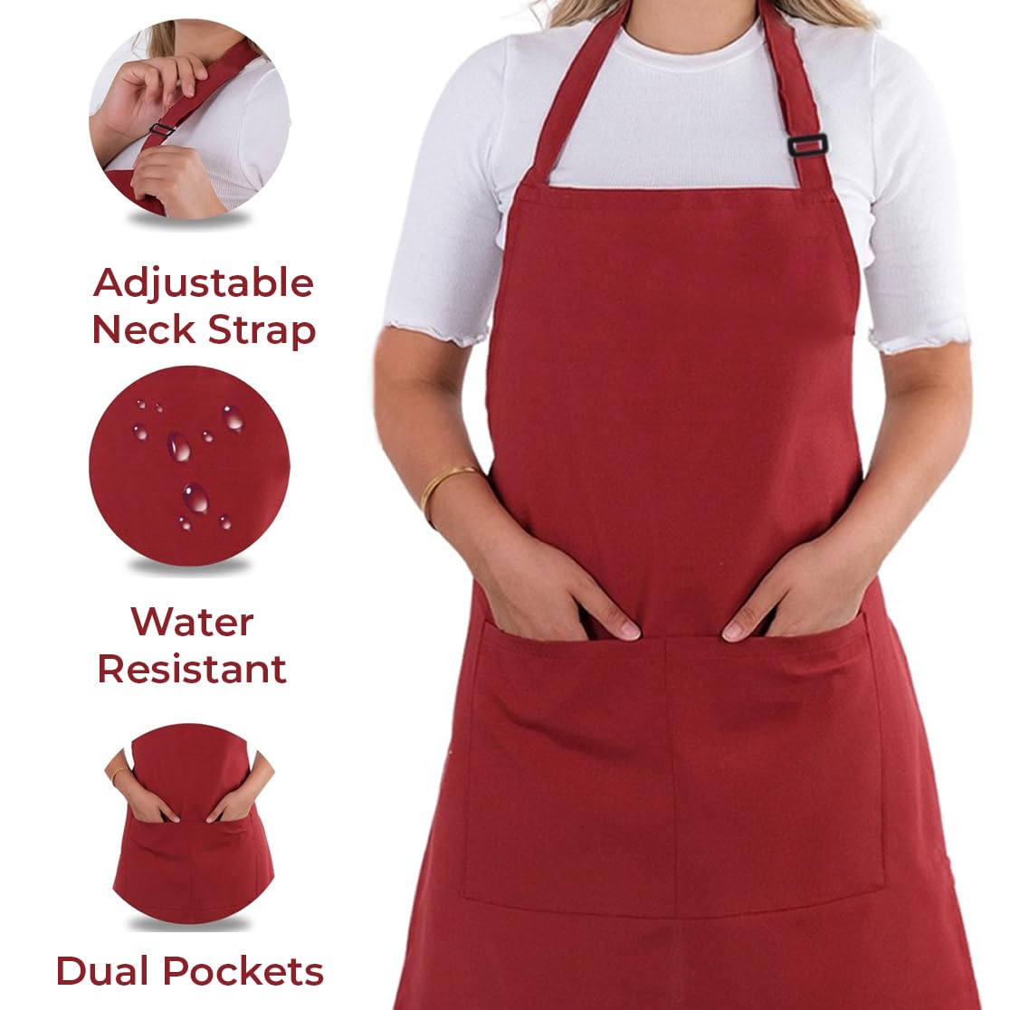 Personalized Aprons with Custom Name, Chef Apron for Cooking, Personalized Gifts Men, Apron Gifts Women with Pockets, Waterproof Chef Apron, Husband Dad Gifts for Christmas, Grill Gifts for Men