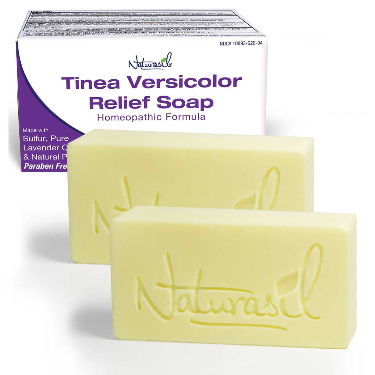 Naturasil Tinea Versicolor Treatment +2 Bars | Max-Strength 10x Soap | Antifungal Micronized Sulfur | Stops Pityriasis, Candida, Ringworm & Irritation | Fast Acting Adult & Kid Safe | 4 oz (2 Pack)