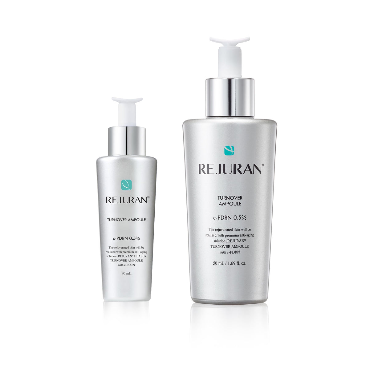 REJURAN® Turnover Ampoule (1.01 fl oz) + Turnover Ampoule (1.69 fl oz) - Original PDRN Anti-Aging Face Serum for Firmness, Radiance, and Youthful Glow, Korean Skin Care.