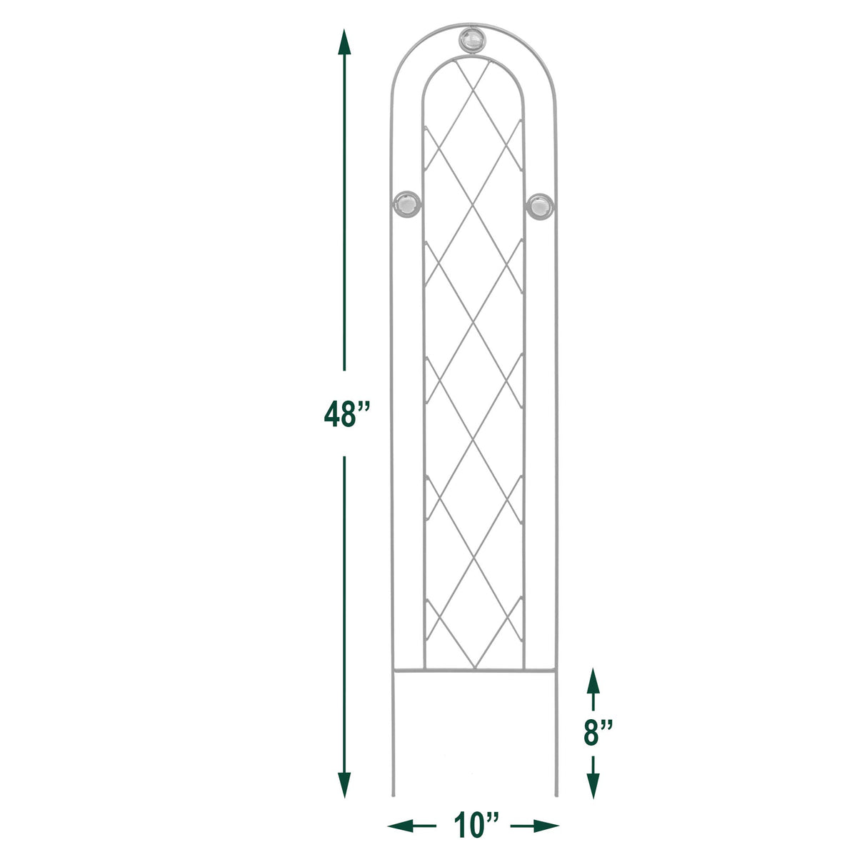 Arcadia Garden Products TR01 4' x 10" Arched Garden Trellis, Black
