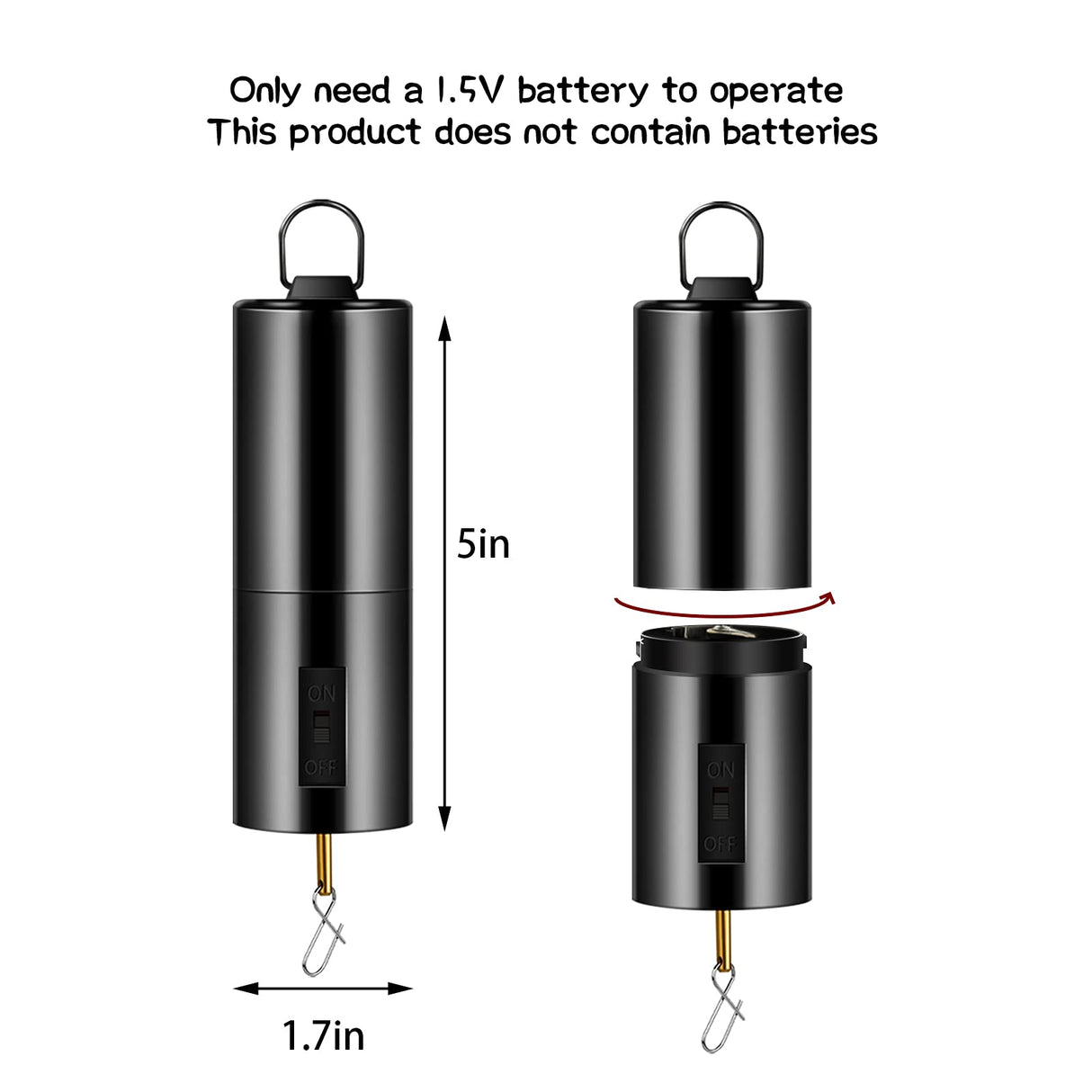 2 Pieces Hanging Black Rotating Motor Wind Spinner Mobile Battery Operated Motor Multi-Purposes Rotatable Hook for Garden Decoration Accessory Supplies