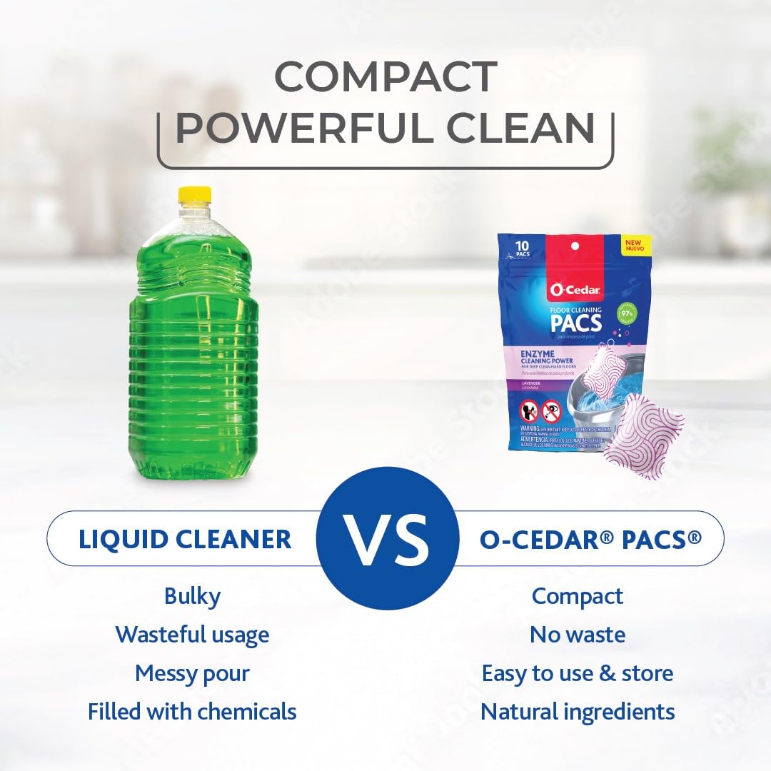 O-Cedar Floor Cleaning 20ct Pacs Lavender Scent 10ct (2-Packs)