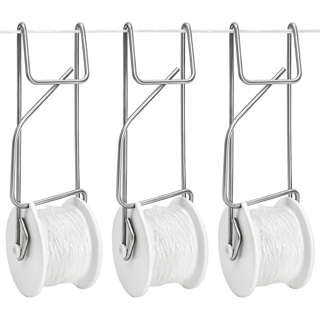 Yarlung 24 Pack Tomato Roller Hooks with 49.2 Feet String and 240 Pcs Clips for Tomato Support Trellis, Grape, Climbing Plants, Greenhouse, Flower Vine, Garden Twine Crop