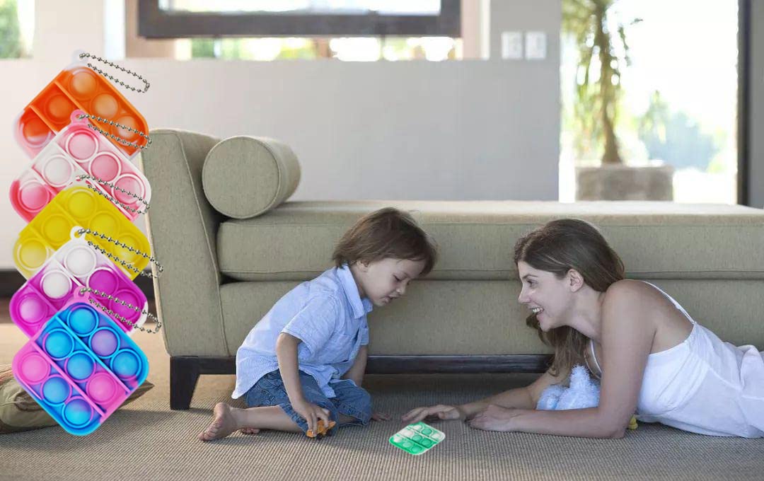 120 Pcs Mini Pop Bubble Fidget Sensory Toys for Party Favors,Pop Keychain Bulk for Classroom Prizes, Easter Basket Stuffers Christmas Valentine Gifts for Kids Students