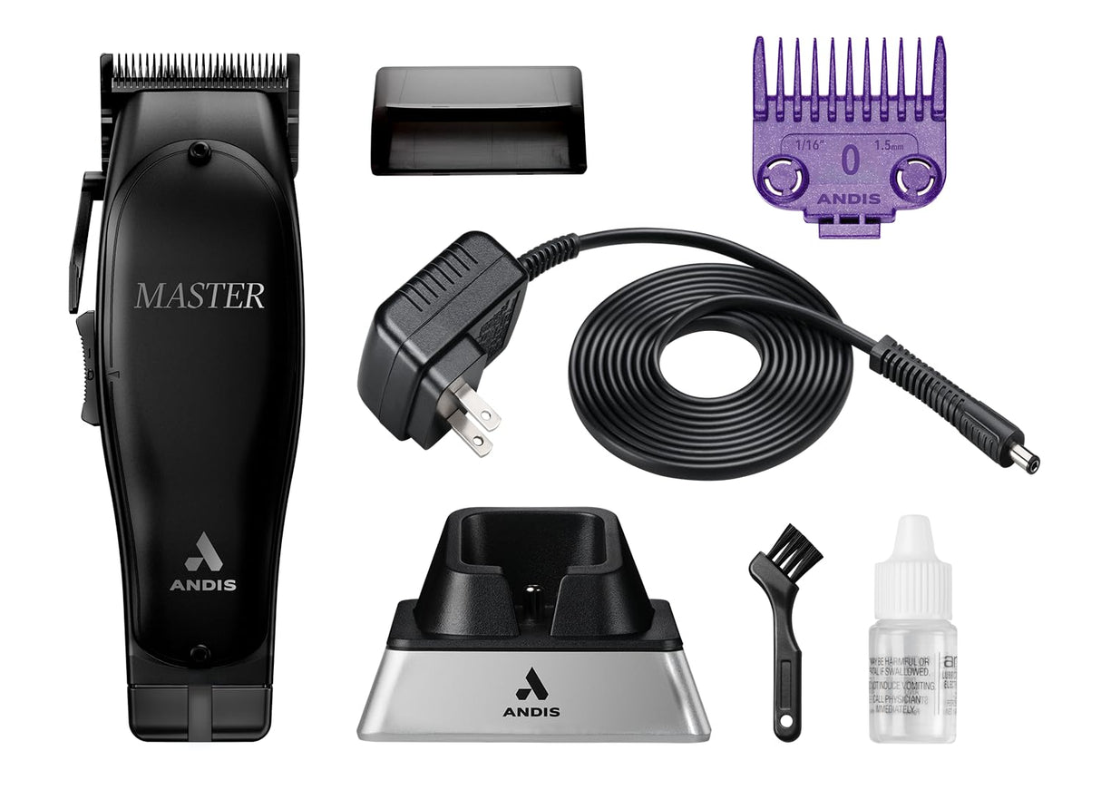 Andis Black Label MLC Professional Master Cordless Hair Trimmer, Adjustable Carbon Steel Blade Hair Clipper for Close Cutting, Black