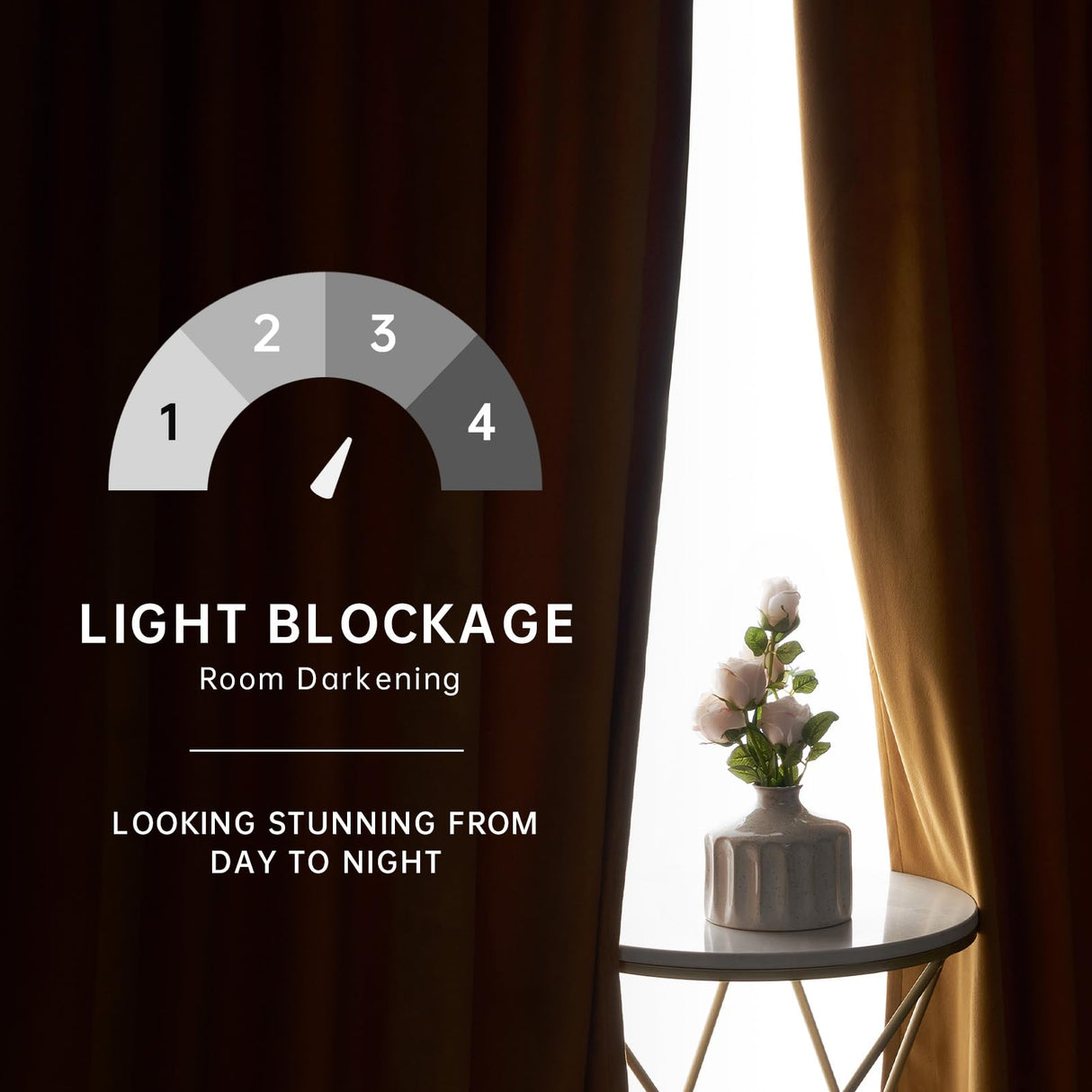 Topfinel Velvet Blackout Curtains Gold Brown Room Darkening Soundproof Insulated Curtains 84 Inch Long, Mordern Luxury Drapes for Living Room, Thick Back Tab Rod Pocket 2 Panels Christmas Winter Decor