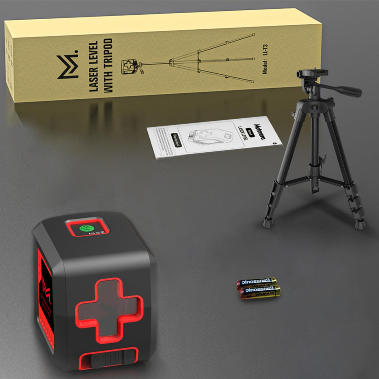 Motovera Self Leveling Laser Level 100ft, Green Cross Line with Tripod, 4 Brightness Modes & Pulse Function, Manual & Self-Leveling Modes, IP54 Waterproof for Picture Hanging, Tile, DIY Construction