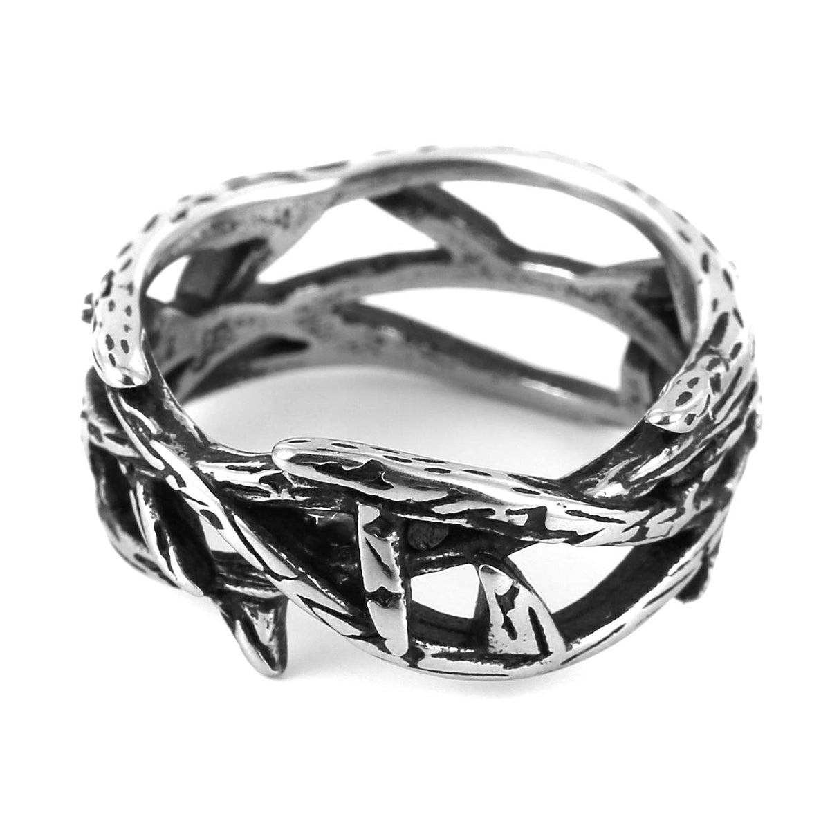 HZMAN Jesus Crown of Thorns Ring for Men Stainless Steel Pinky Ring