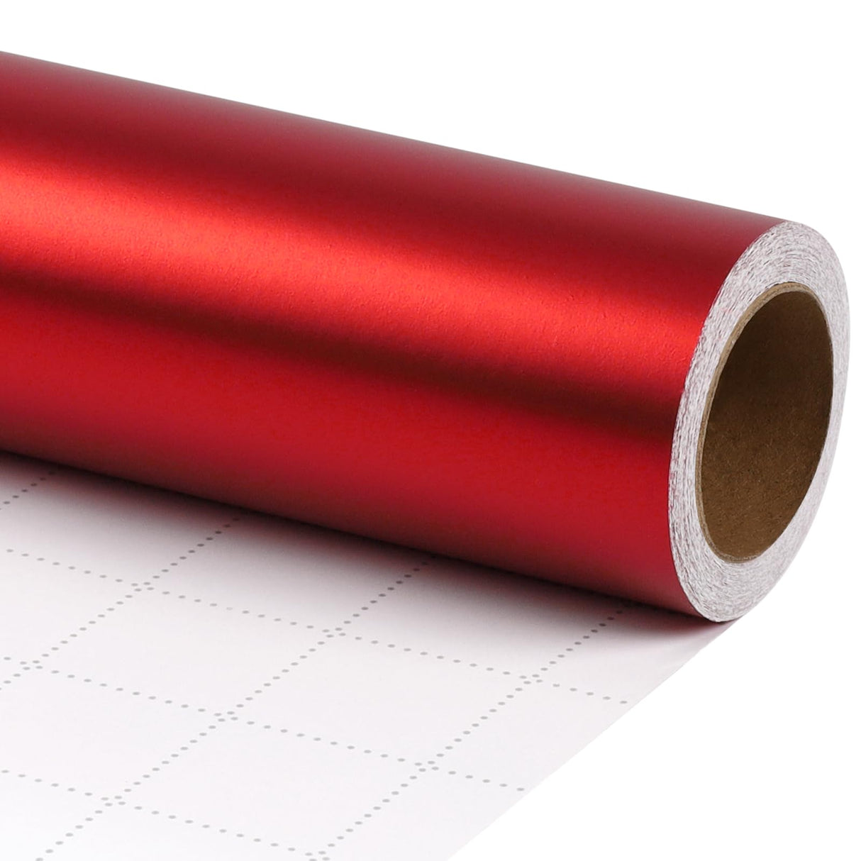 LaRibbons Red Christmas Wrapping Paper, Solid Color Matte Metal Gift Paper Jumbo Roll - 30 Inch x 33 Feet, Gift Wrapping Paper for Xmas, Holiday, Valentine's Day, Wedding, Birthday