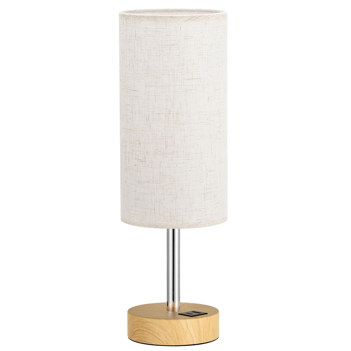 Dicoool Touch Bedside Table Lamp with USB - 3 Way Dimmable Wood Lamp for Bedroom Nightstand, Desk Lamp with Charging Station for Dorm, Living Room, Office, Kids Room, Small, 14in