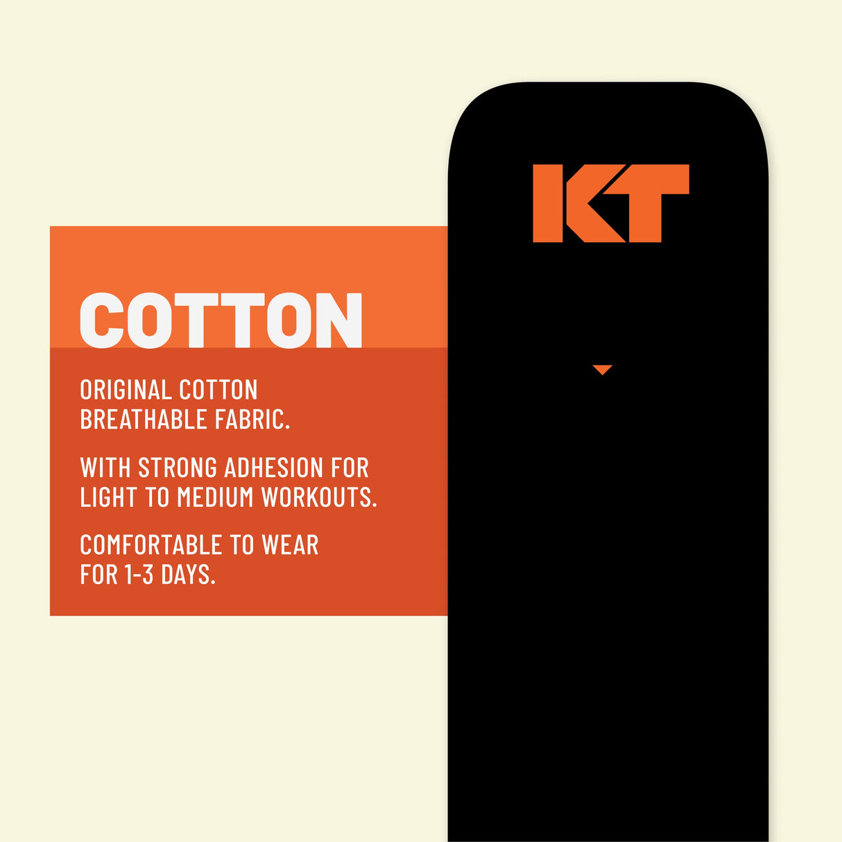 KT Tape, Original Cotton, Elastic Kinesiology Athletic Tape, 150 Precut 10” Strips, Beige