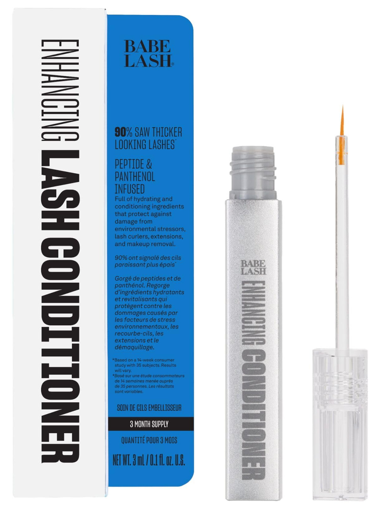 Babe Original Enhancing Lash Conditioner - Conditioning Lash Serum for Eyelashes, with Peptides and Biotin, 3mL