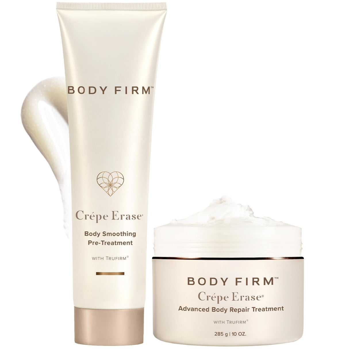 Crepe Erase 2-Step Advanced Body Care Treatment, Anti-Aging Skin Care for Body/Neck, Firming Moisturizer Cream + Body Exfoliating Pre-Treatment, Supports Wrinkle, Crepe Skin, Collagen, Fragrance Free