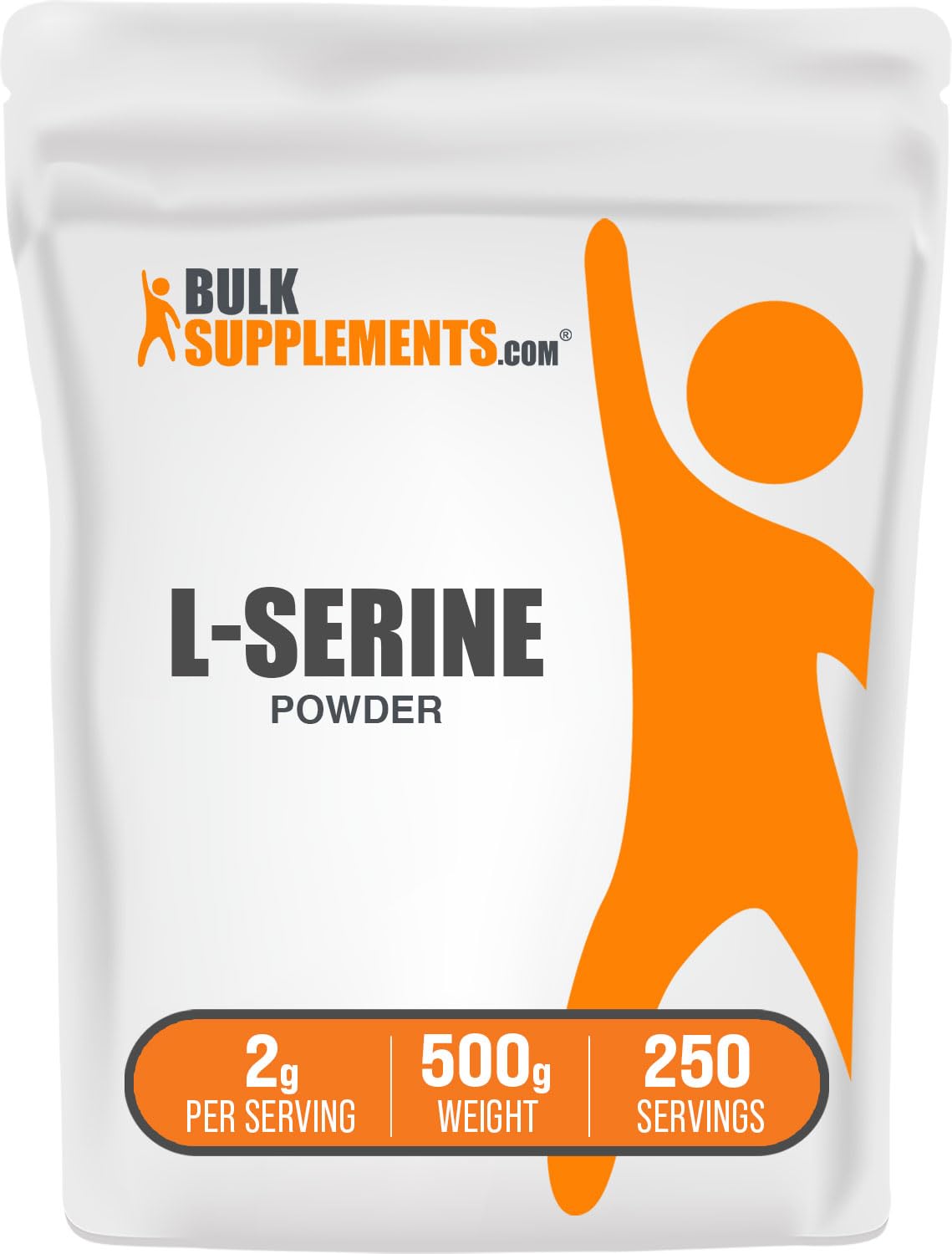 BulkSupplements.com L-Serine Powder - Serine Supplement, Amino Acid Powder - Unflavored & Gluten Free, 2g per Serving, 500g (1.1 lbs) (Pack of 1)