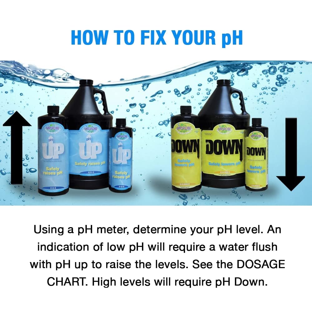 Microbe Life Hydroponics pH Control Kit with pH Up and Down for Stability, 16 oz Bottles, 4 oz Sample of Premium Liquid Nutrients