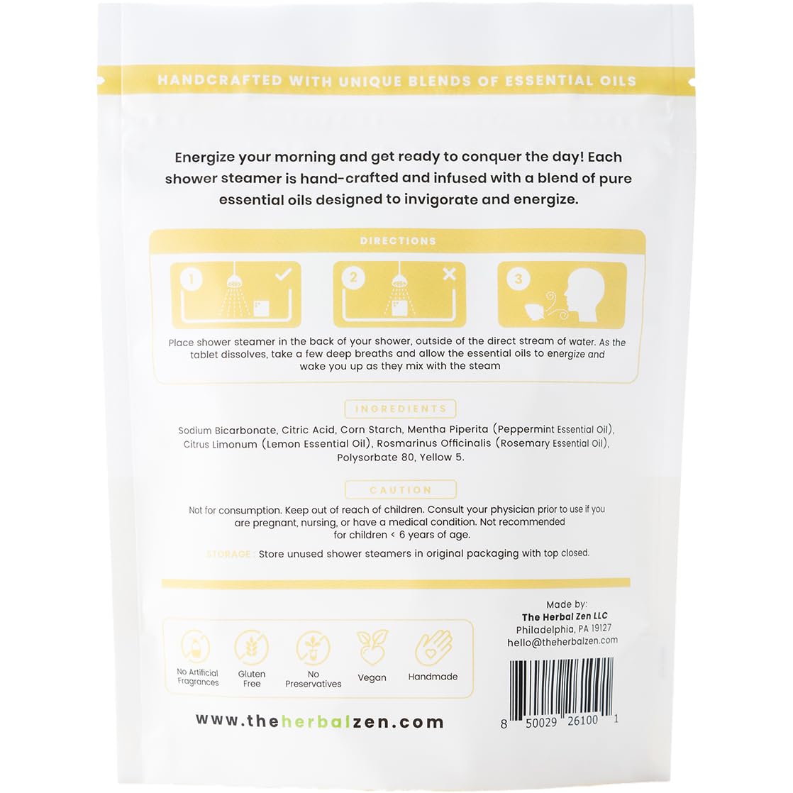 Morning Energy Shower Steamers Aromatherapy for Energy - Christmas Gift - Adult Stocking Stuffer - USA Made - Peppermint & Lemon Shower Bomb Tablets -Soothing Natural Essential Oils (10 Pack)