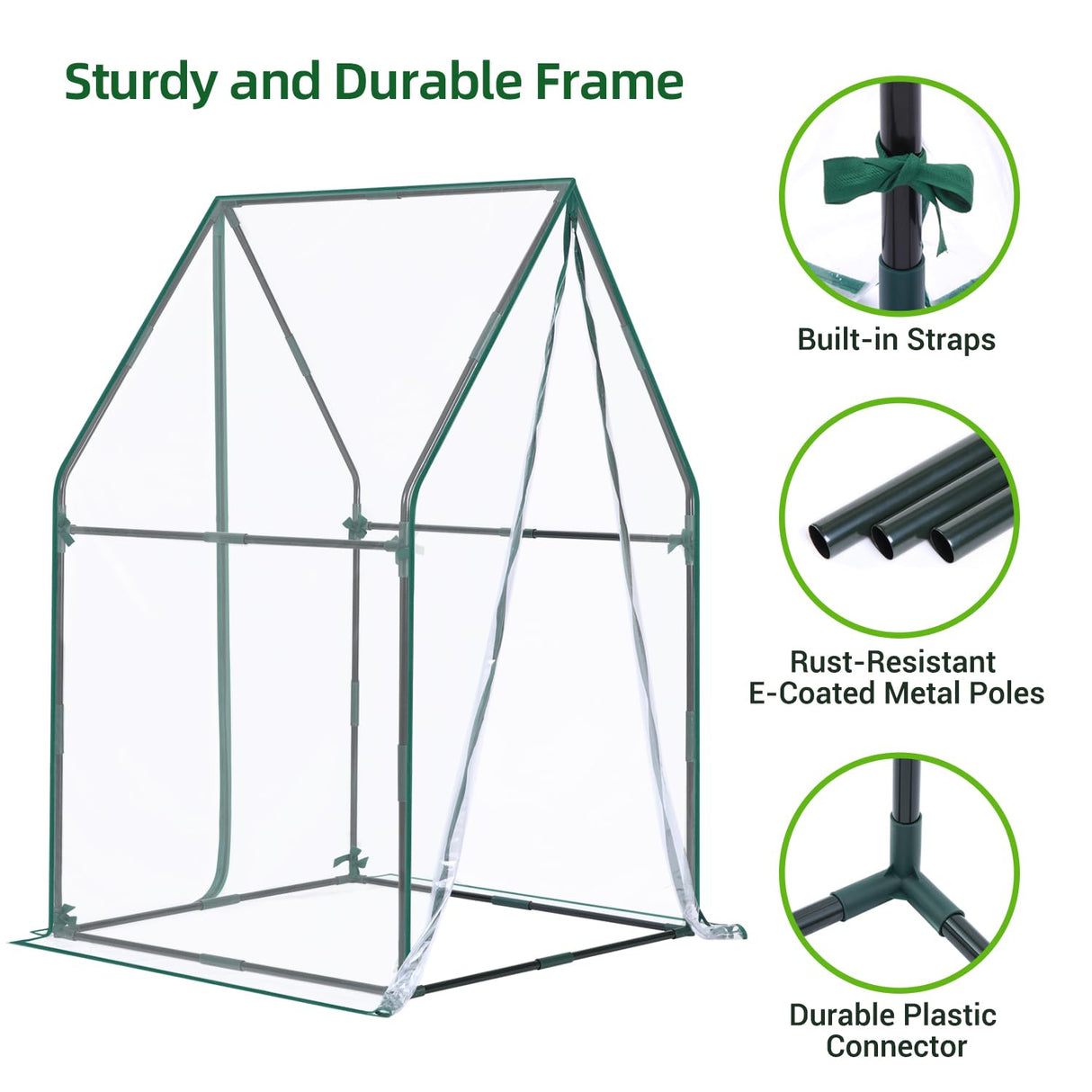 Mini Greenhouse for Indoor Outdoor: Ohuhu Portable Green House with Waterproof Pad for Small Plants Nursery Germination, 36"x36"x58.5" Heavy-Duty PVC Cover Tent Humidity Dome Seedling Accessory