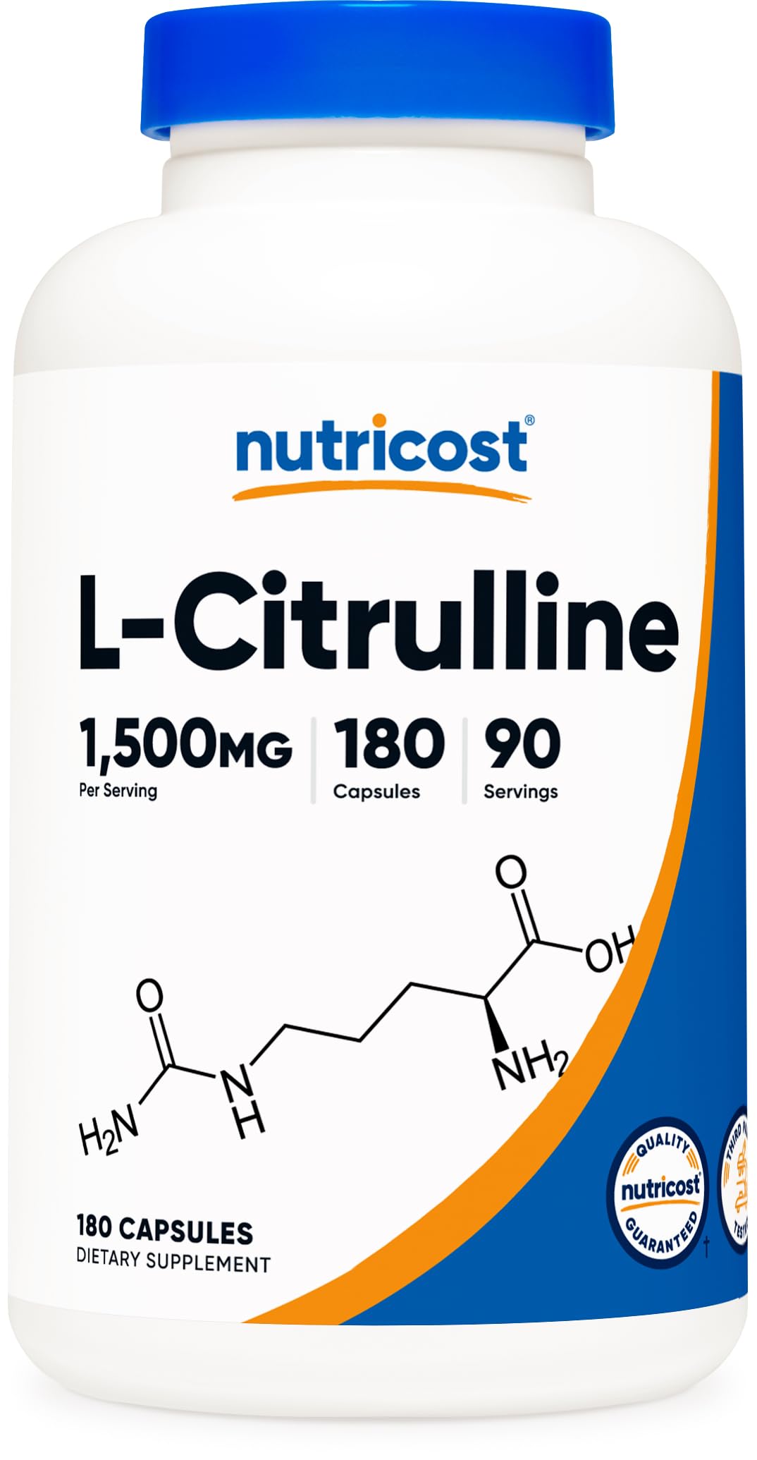 Nutricost L-Citrulline 750mg, 180 Capsules (3 Bottles)