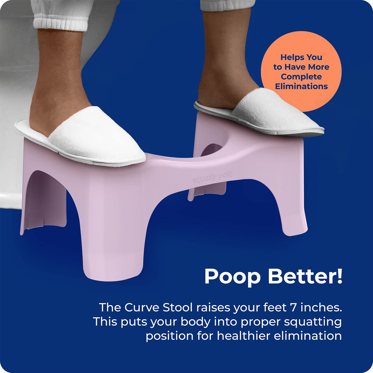 Squatty Potty The Original Bathroom Toilet Stool Curve Lightweight with Sleek and Modern Design, Pink, 7"