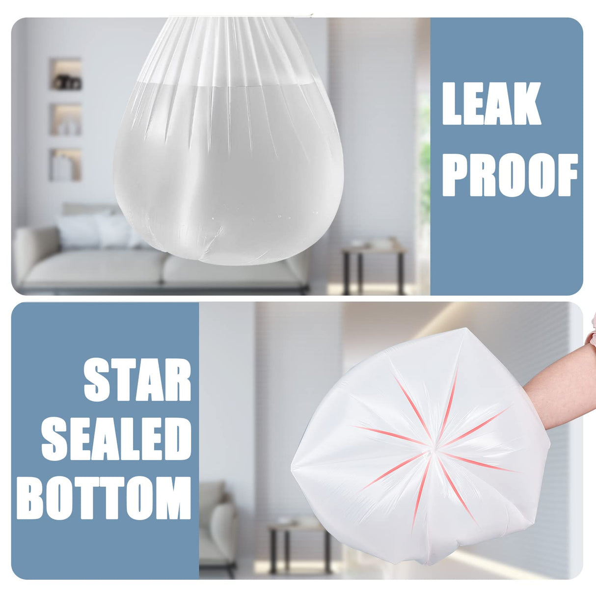 Beneval 4 Gallon Small Trash Bags, 250 Count, Unscented, Transparent, Durable, Ideal for Bathroom, Kitchen, Office, Bedroom