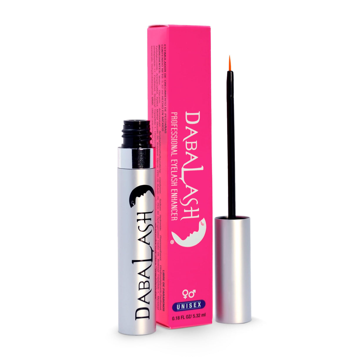 DABALASH Professional Eyelash & Eyebrow Growth Serum with Castor Oil – Promotes the Appearance of Naturally Longer, Fuller, Thicker & Stronger Lash + Brow Hair – 0.18 oz